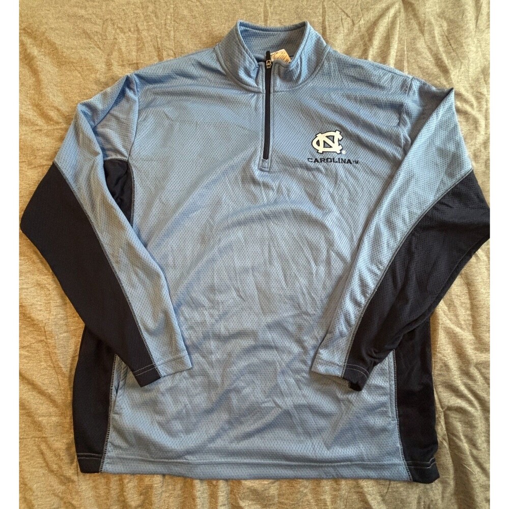 XL Carolina Tar Heels Vintage Russell 1/4 Zip Pullover Long Sleeve Jersey Style
